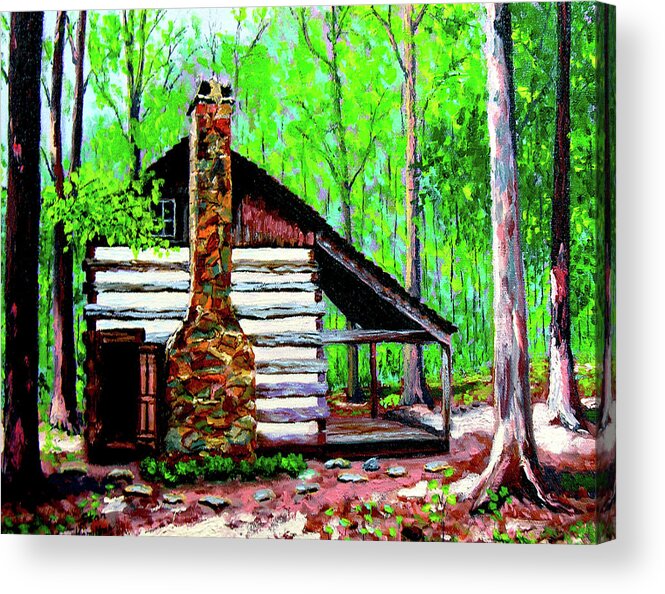 Log Cabin Acrylic Print featuring the painting Log Cabin V by Stan Hamilton