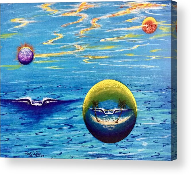 Planetsurfprint Acrylic Print featuring the painting Planet Surf #2 by Paul Carter