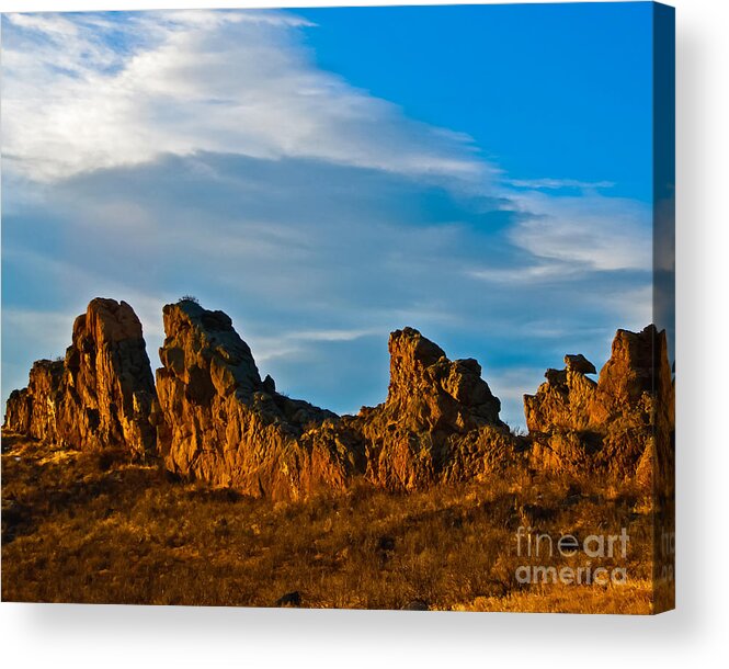 Clouds Acrylic Print featuring the photograph Sunrise at Devil's Backbone #1 by Harry Strharsky
