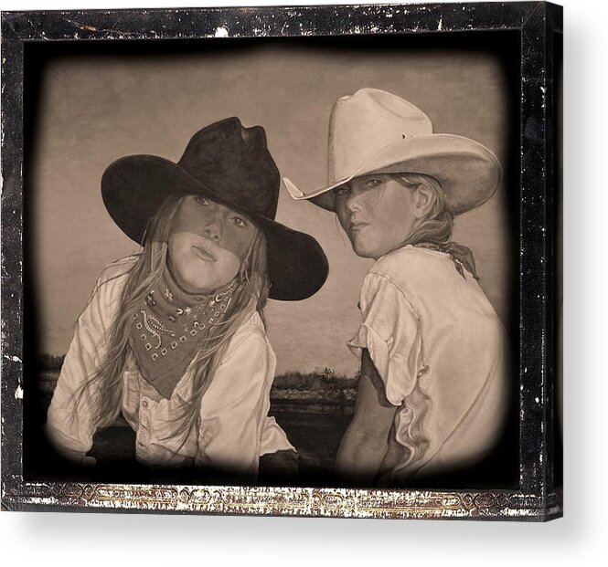 Western Paintings Acrylic Print featuring the painting The Good and The Bad #1 by Traci Goebel