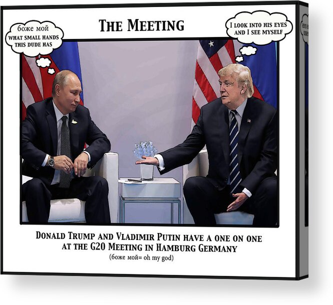 Donald Trump Acrylic Print featuring the digital art The Meeting #1 by Joe Palermo