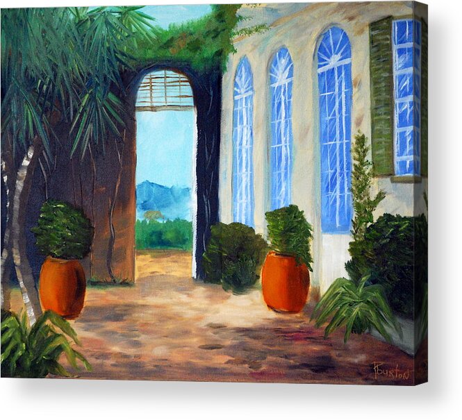 Italy Acrylic Print featuring the painting Tuscany Court Yard by Phil Burton