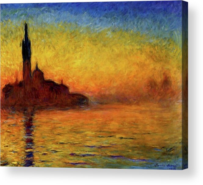 Claude Monet Acrylic Print featuring the painting Venice Twilight #1 by Claude Monet