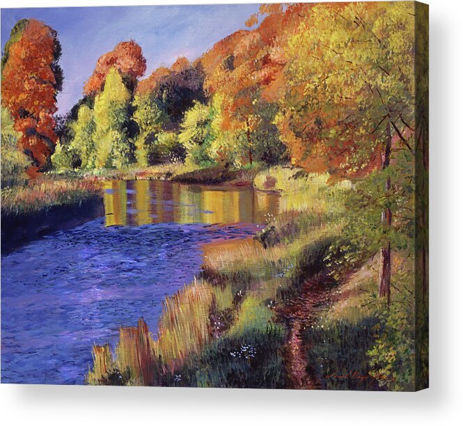 Landscape Acrylic Print featuring the painting Whispering River #1 by David Lloyd Glover