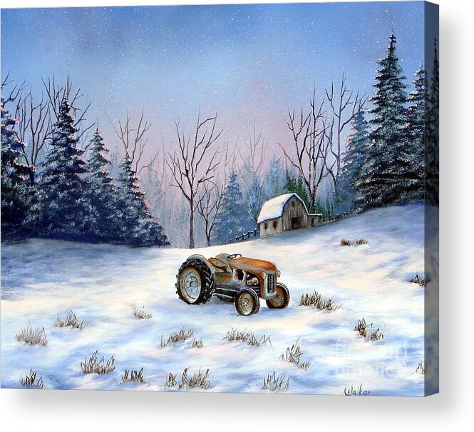 Landscape Acrylic Print featuring the painting Winter Rest by Jerry Walker