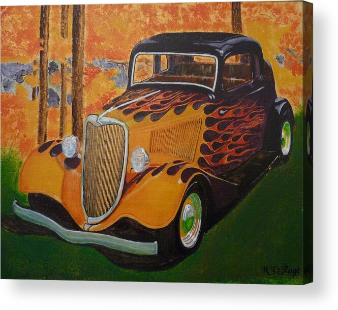 Car Acrylic Print featuring the painting 1934 Ford Hot Rod by Richard Le Page