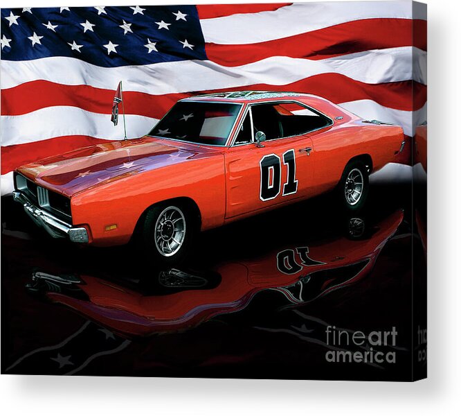 General Lee Acrylic Print featuring the photograph 1969 General Lee by Peter Piatt