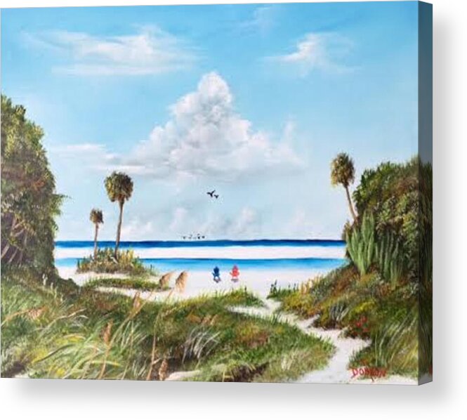 Paradise Acrylic Print featuring the painting In Paradise #3 by Lloyd Dobson