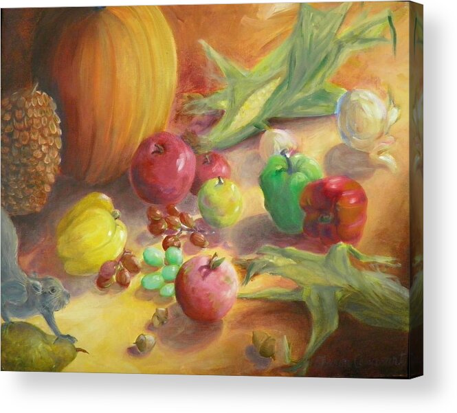 Harvest Acrylic Print featuring the painting Sunlit Harvest #2 by Sharon Casavant
