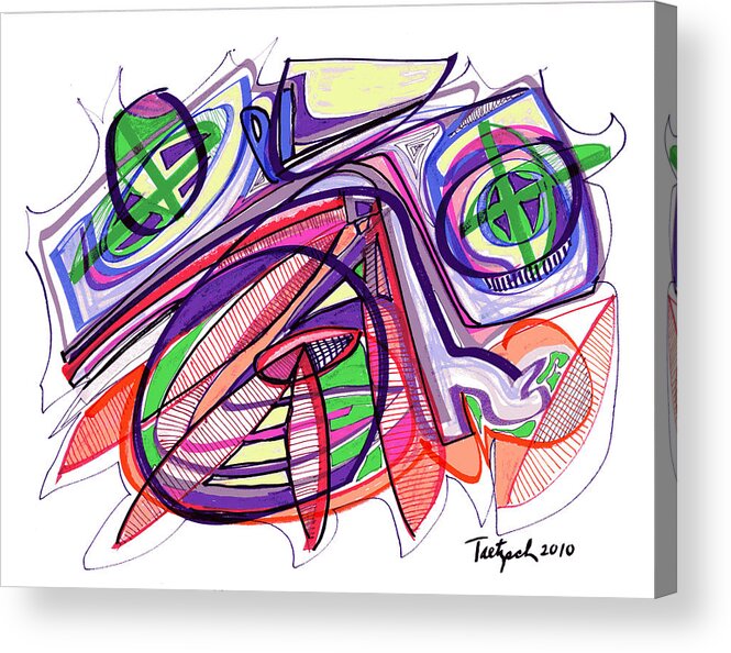 Abstract Art Acrylic Print featuring the drawing 2010 Abstract Drawing Eleven by Lynne Taetzsch