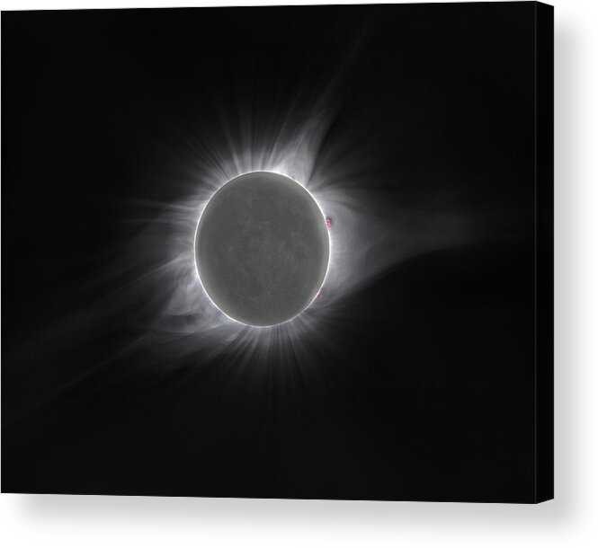 Solar Eclipse Acrylic Print featuring the photograph 2017 Eclipse and Earthshine by Dennis Sprinkle