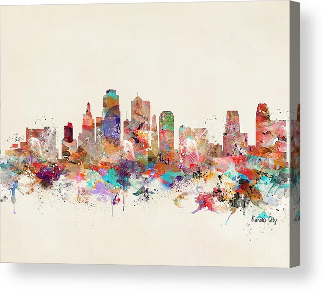 Kansas City Missouri Acrylic Print featuring the painting Kansas City Missouri #4 by Bri Buckley