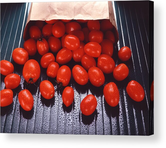 Photo Decor Acrylic Print featuring the photograph A Bag of Tomatoes by Steven Huszar