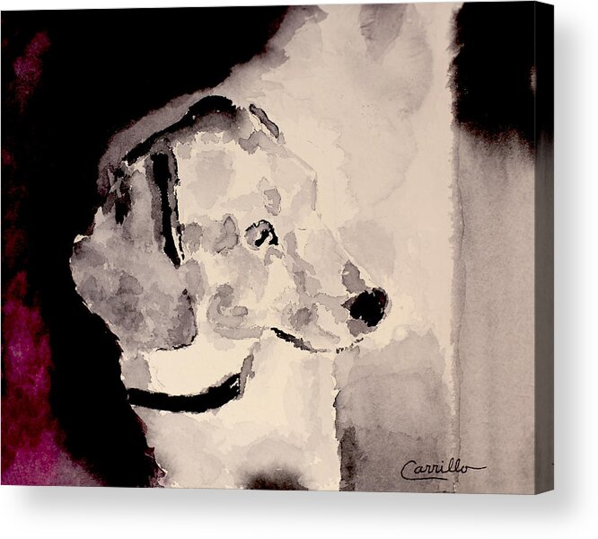 Dog Acrylic Print featuring the painting A Friends Friend by Ruben Carrillo