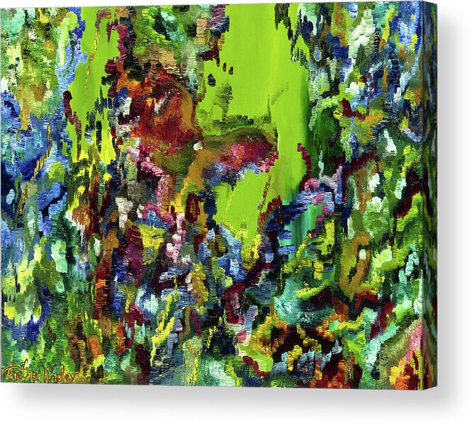 Abstract Acrylic Print featuring the painting A Kiss in the Garden by Anitra Handley-Boyt