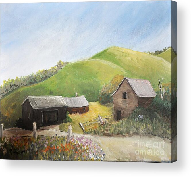 Country Scenes Acrylic Print featuring the painting A Little Country Scene by Reb Frost