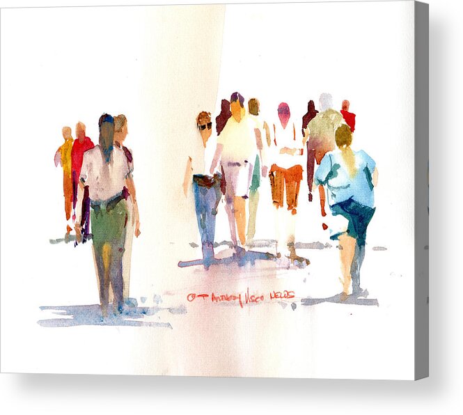 Figures Acrylic Print featuring the painting A Walk in the Park by P Anthony Visco