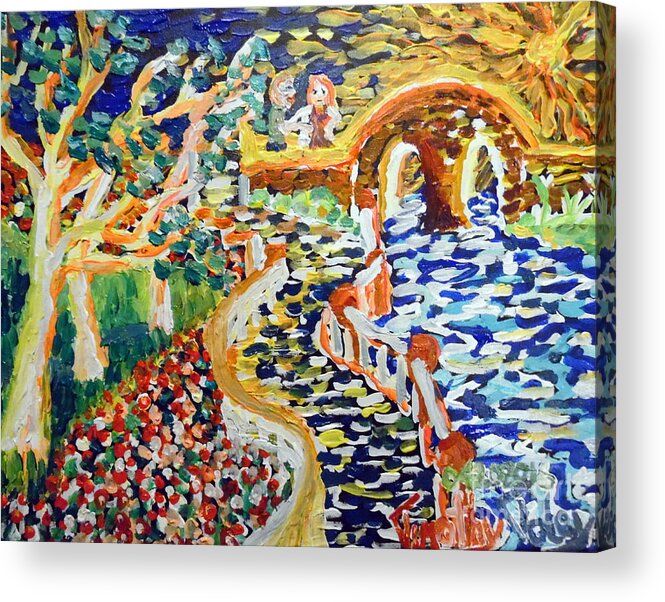 Abstract Acrylic Print featuring the painting A Walk Through the Park by Timothy Foley