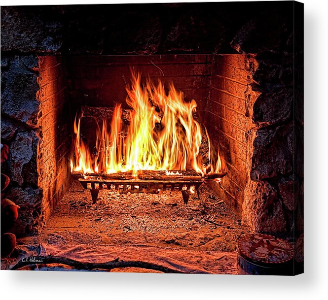 Fire Acrylic Print featuring the photograph A Warm Hearth by Christopher Holmes