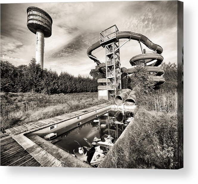 Belgium Acrylic Print featuring the photograph abandoned swimming pool - Urban decay by Dirk Ercken