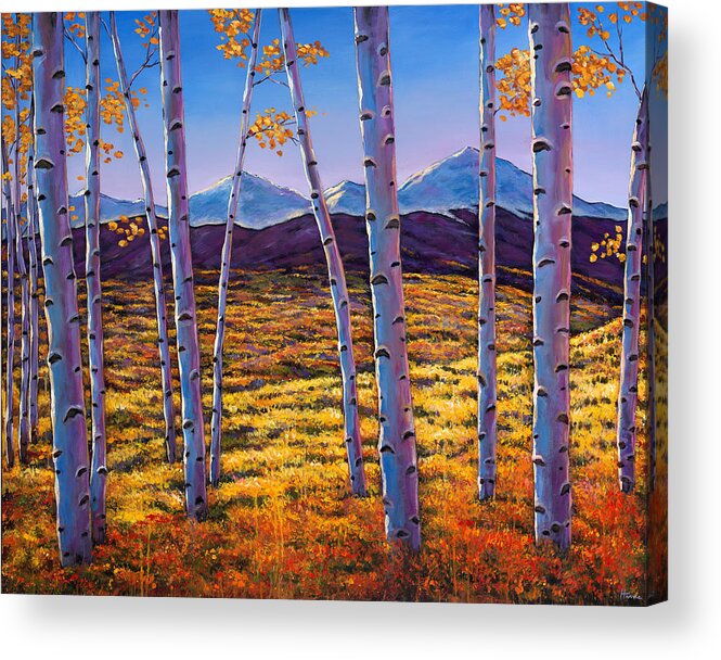 Autumn Aspen Acrylic Print featuring the painting Above it All by Johnathan Harris