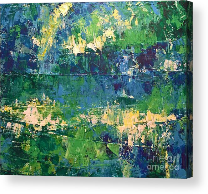Abstract Acrylic Print featuring the painting Splash by Lisa Dionne