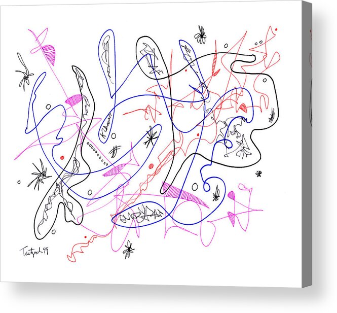 Abstract Acrylic Print featuring the drawing Abstract Drawing Sixty-Six by Lynne Taetzsch