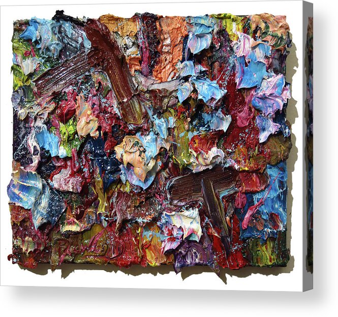 SOLD -- oil painting thick large-3d paint-impasto for sale gallery-abstract  Acrylic Print by David Padworny - Fine Art America