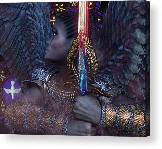 African Angel Acrylic Print featuring the digital art African Angel 6 by Suzanne Silvir