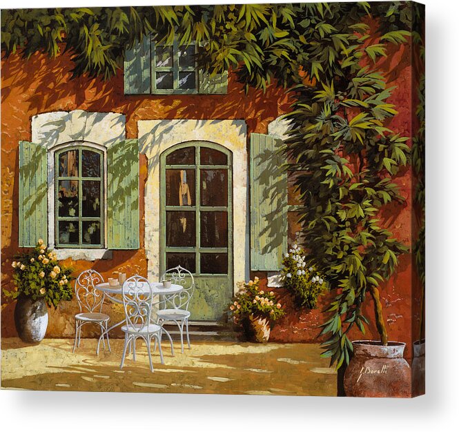 Landscape Acrylic Print featuring the painting Al Fresco In Cortile by Guido Borelli