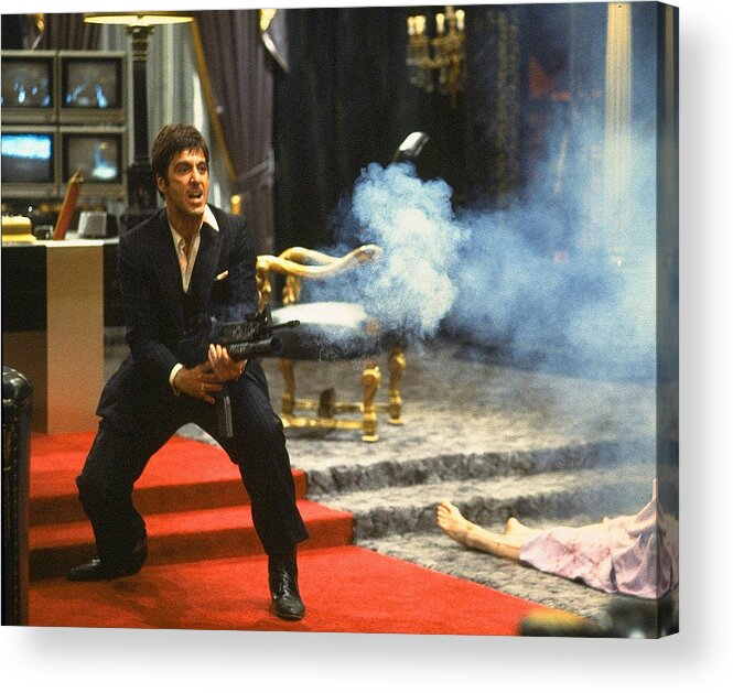 1 scarface movie poster color Al Pacino Tony Montana machine gun 