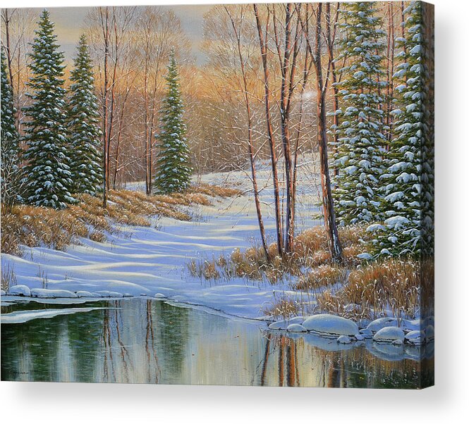 Jake Vandenbrink Acrylic Print featuring the painting All Is Calm by Jake Vandenbrink