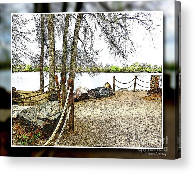 Colorado Acrylic Print featuring the digital art Almost spring at Lafayette Lake by Deb Nakano