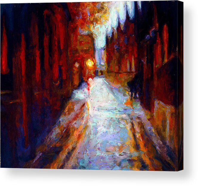 Horror Fear Cityscape Murder Crime True Illustration Painting London England Whitechapel Acrylic Print featuring the painting Altered Image 5 by Cameron Hampton PSA