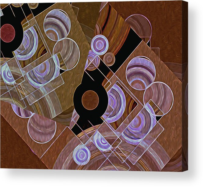Rectangles Acrylic Print featuring the digital art Altered States 33 by Lynda Lehmann