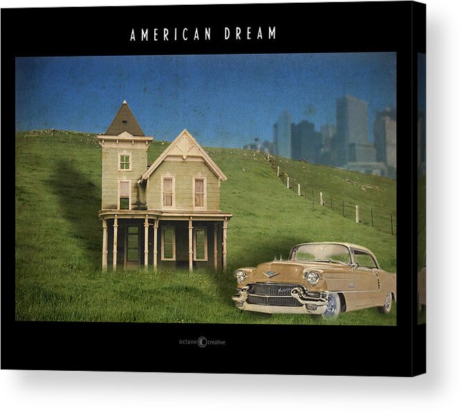 House Acrylic Print featuring the digital art American Dream by Tim Nyberg