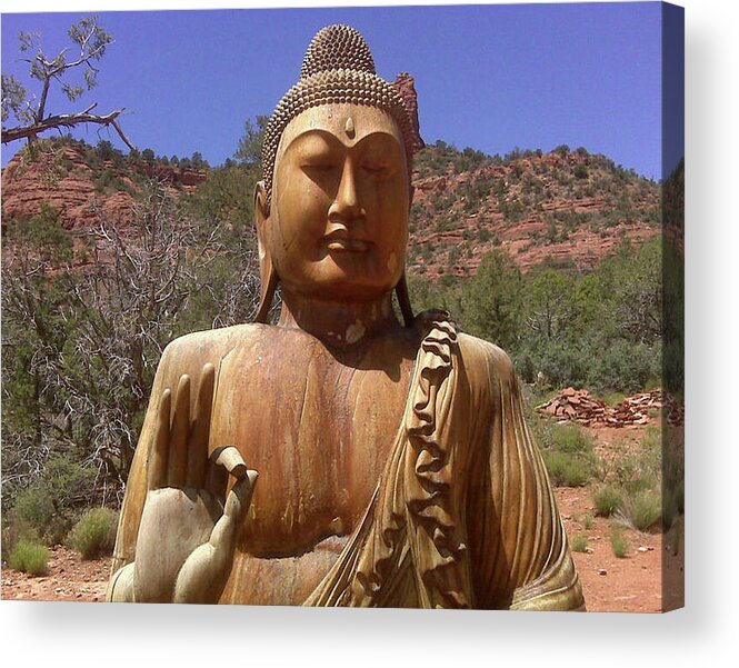 Buddha Amitabha (stupa Acrylic Print featuring the photograph Amitabha by Beth Cornell