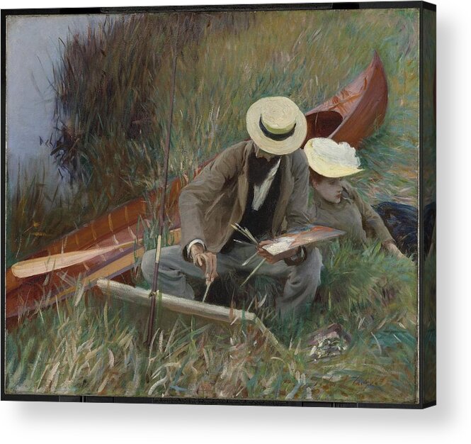 John Singer Sargent (american Acrylic Print featuring the painting An Out of Doors Study by John Singer