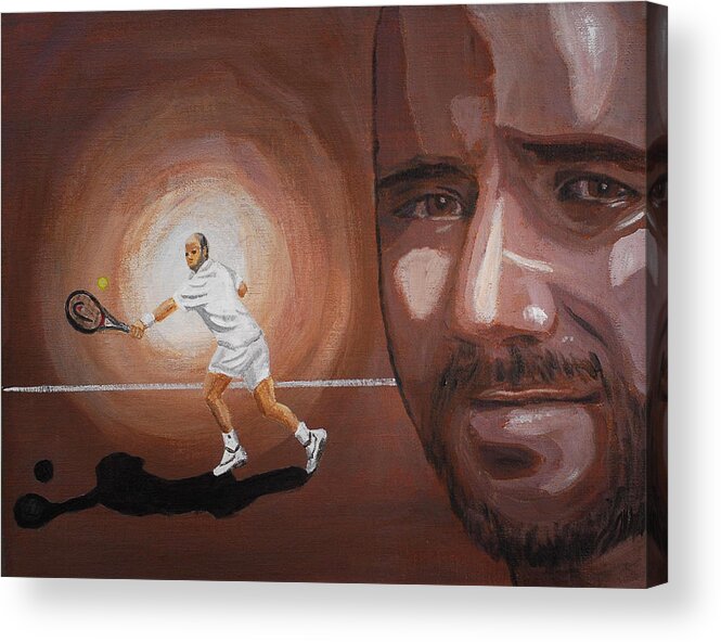 Andre Agassi Acrylic Print featuring the painting Andre Agassi by Quwatha Valentine