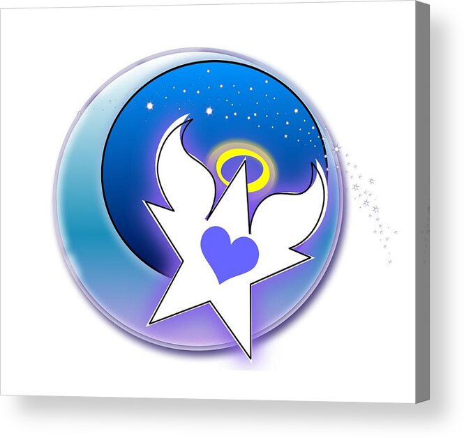 Angel Acrylic Print featuring the digital art Angel Star Icon by Shelley Overton