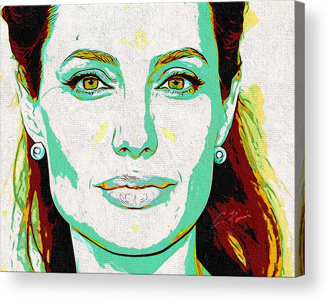 Bestof Acrylic Print featuring the digital art Angelina Jolie by Charlie Roman