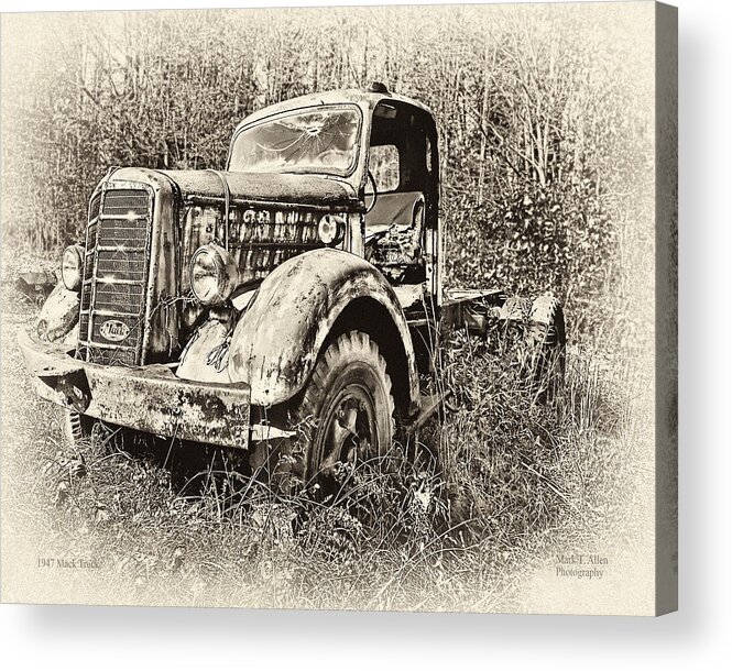 Antique Truck Acrylic Print featuring the photograph Antique 1947 Mack Truck by Mark Allen