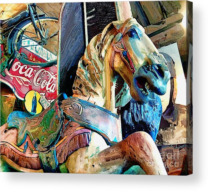 Carousel Horse Acrylic Print featuring the photograph Antiques Carousel Horse by Eleanor Abramson
