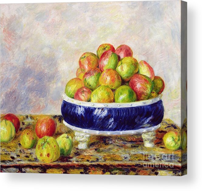  Pierre Auguste Renoir Acrylic Print featuring the painting Apples in a Dish by Pierre Auguste Renoir