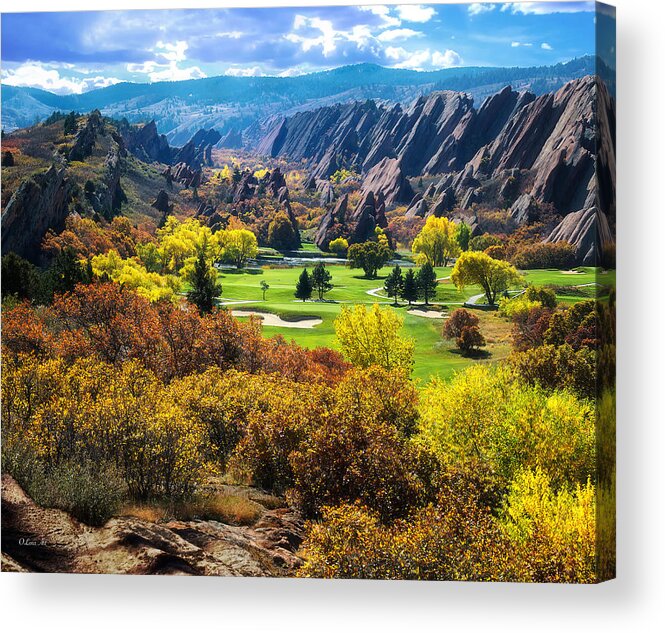 Arrowhead Acrylic Print featuring the photograph The Arrowhead Golf Club in Roxborough Park, Colorado by OLena Art
