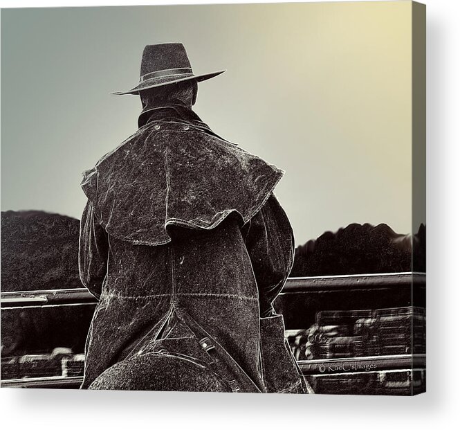 Cowboy Acrylic Print featuring the mixed media At Home on the Range 3 by Kae Cheatham