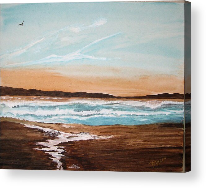 Landscape Acrylic Print featuring the painting At the Beach by Maris Sherwood