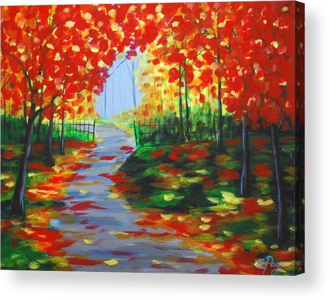 Fall Acrylic Print featuring the painting Autumn Blaze by Emily Page