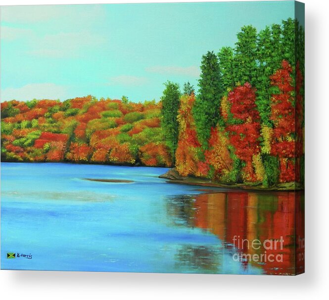Autumn Landscape Acrylic Print featuring the painting Autumn Colors by Kenneth Harris