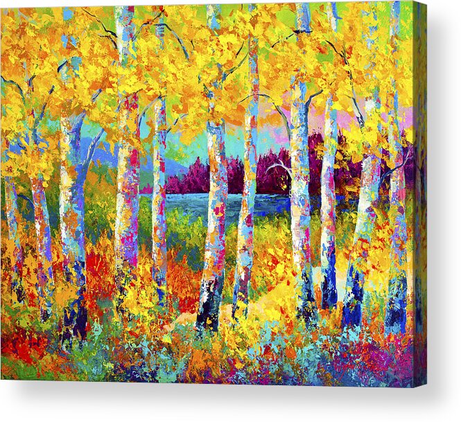 Trees Acrylic Print featuring the painting Autumn Jewels by Marion Rose